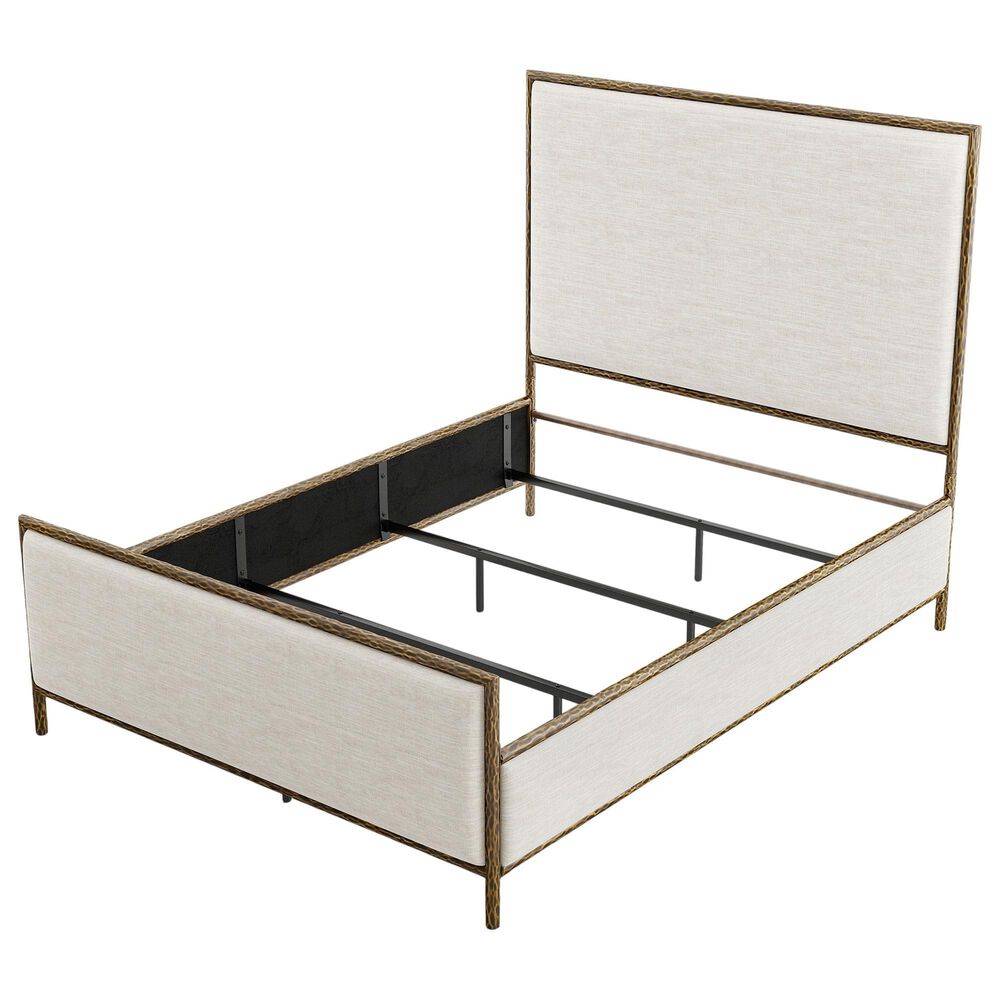 Furniture of America Lalia Queen Upholstered Panel Bed with Padded Headboard in Matte Gold, , large