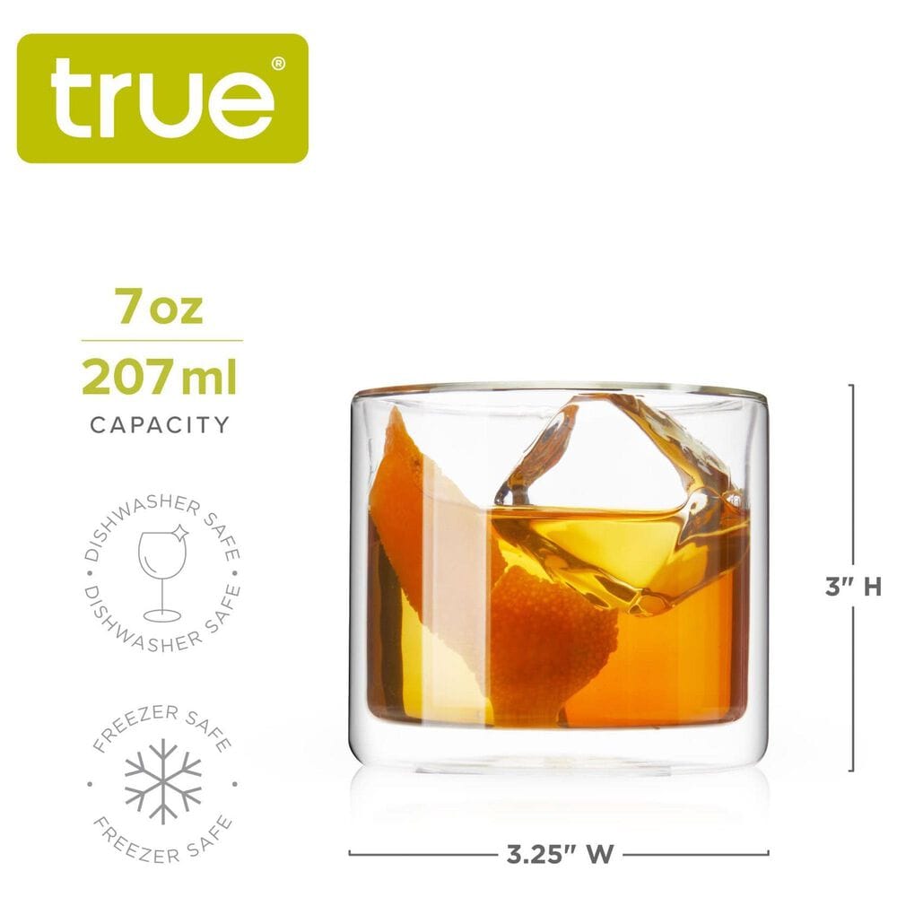 True Walled Old Fashioned Glasses in Clear &#40;Set of 2&#41;, , large