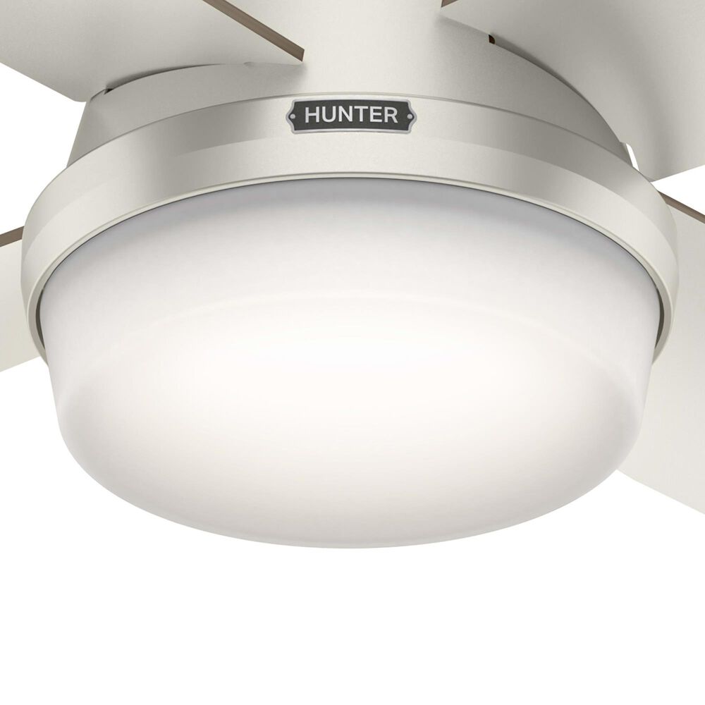 Hunter Dempsey 52&quot; Outdoor Ceiling Fan with Lights in Matte Nickel, , large
