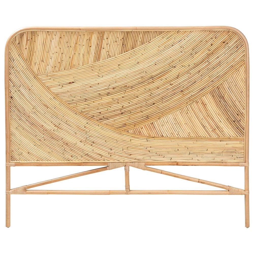 Baxton Studio Delphi Queen Panel Headboard in Natural Brown, , large