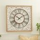 Maple and Jade 29" Wall Clock in Distressed White and Brown, , large