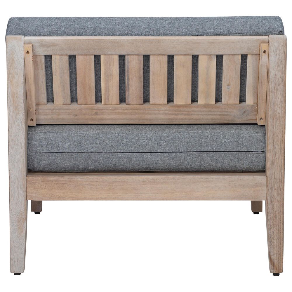 Linon Home Decor Summerlyn Patio Middle Chair with Natural Frame in Grey, , large