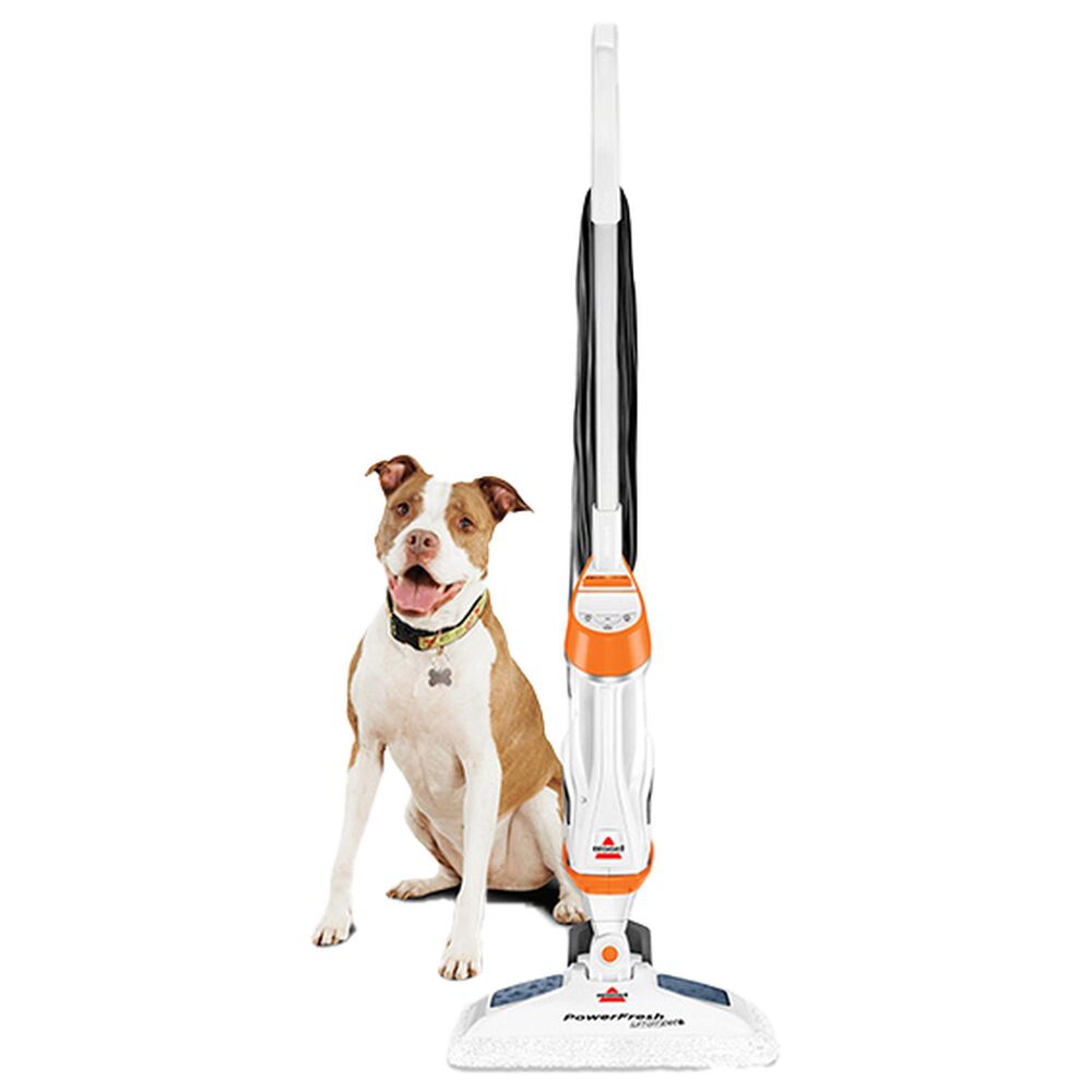 Bissell PowerFresh Pet Lift-Off 2-in-1 Scrubbing and Sanitizing Steam Mop in Brite White and Samba Orange, , large