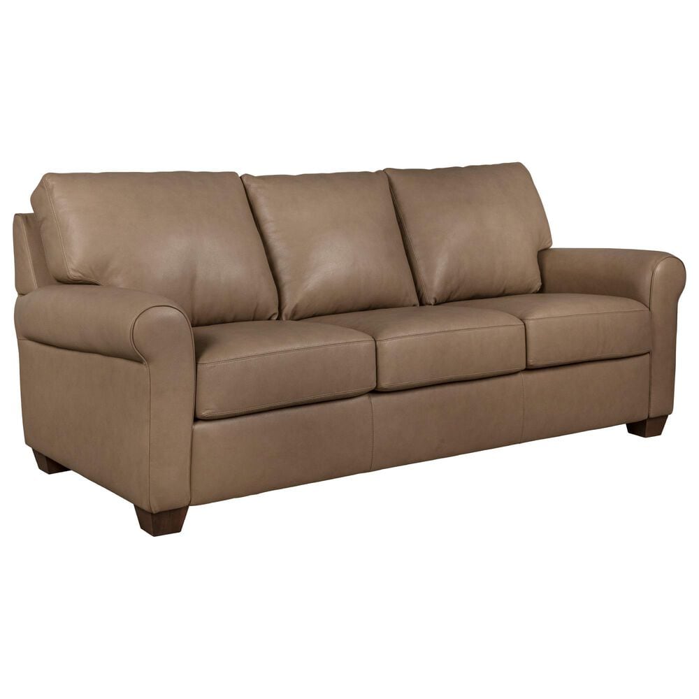 American Leather Sutton Leather Stationary Sofa in Titan Champagne, , large