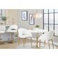LumiSource Renee Adjustable Swivel Bar Stool with White Faux Leather Upholstery in Gold (Set of 2), , large