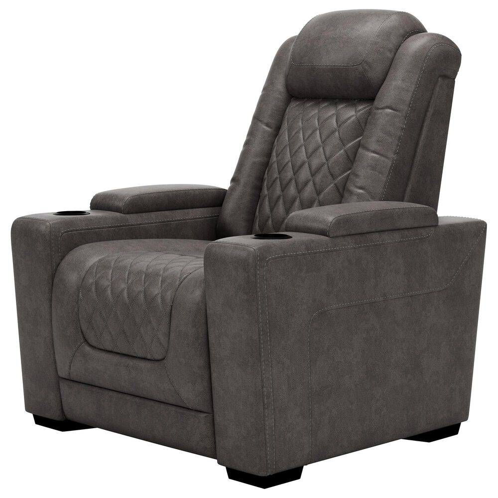 Signature Design by Ashley HyllMont Power Recliner with Power Headrest in Gray, , large