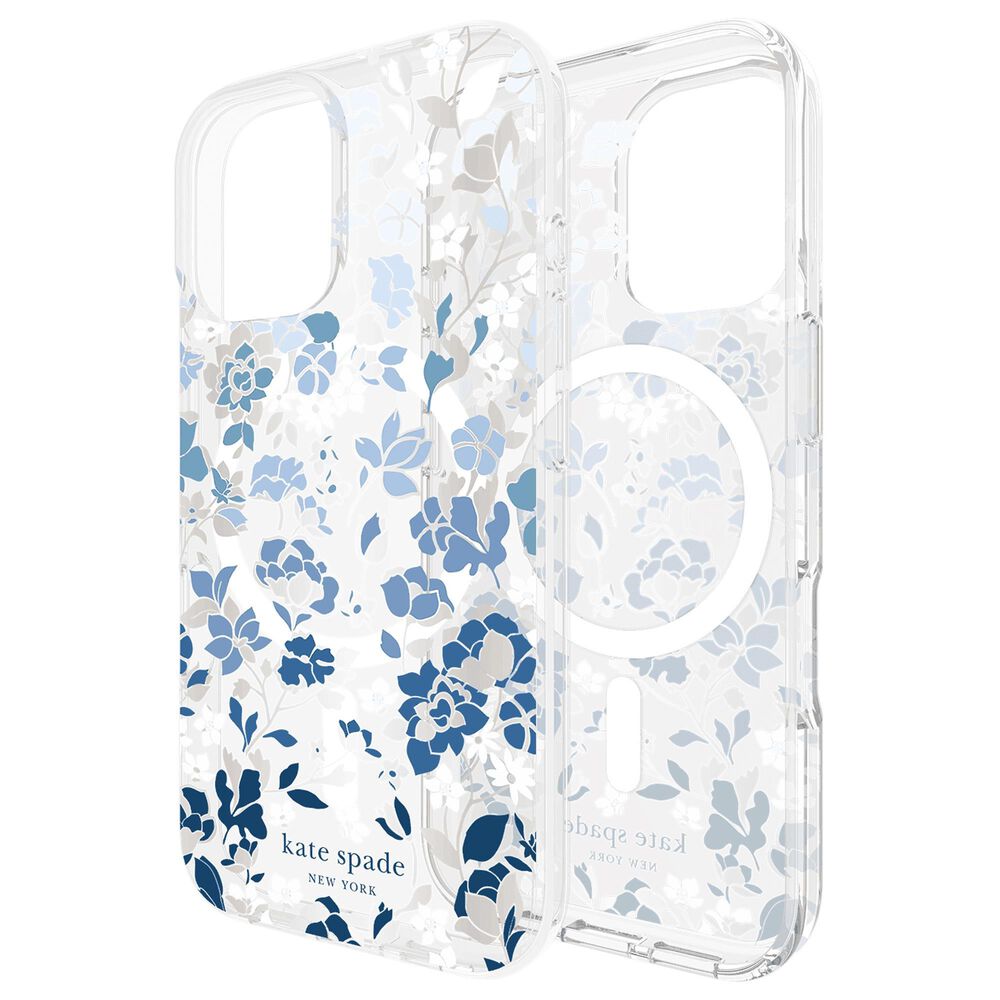 Kate Spade Protective MagSafe Case for iPhone 16 in Flowerbed Blue, , large