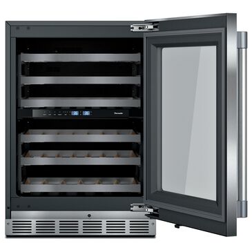 Thermador 24" Glass Door Wine Cooler with Professional Handle Right Hinge in Stainless Steel, , large