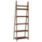 Linon Home Decor Charlotte 5-Shelf Ladder Bookcase in Warm Walnut, , large