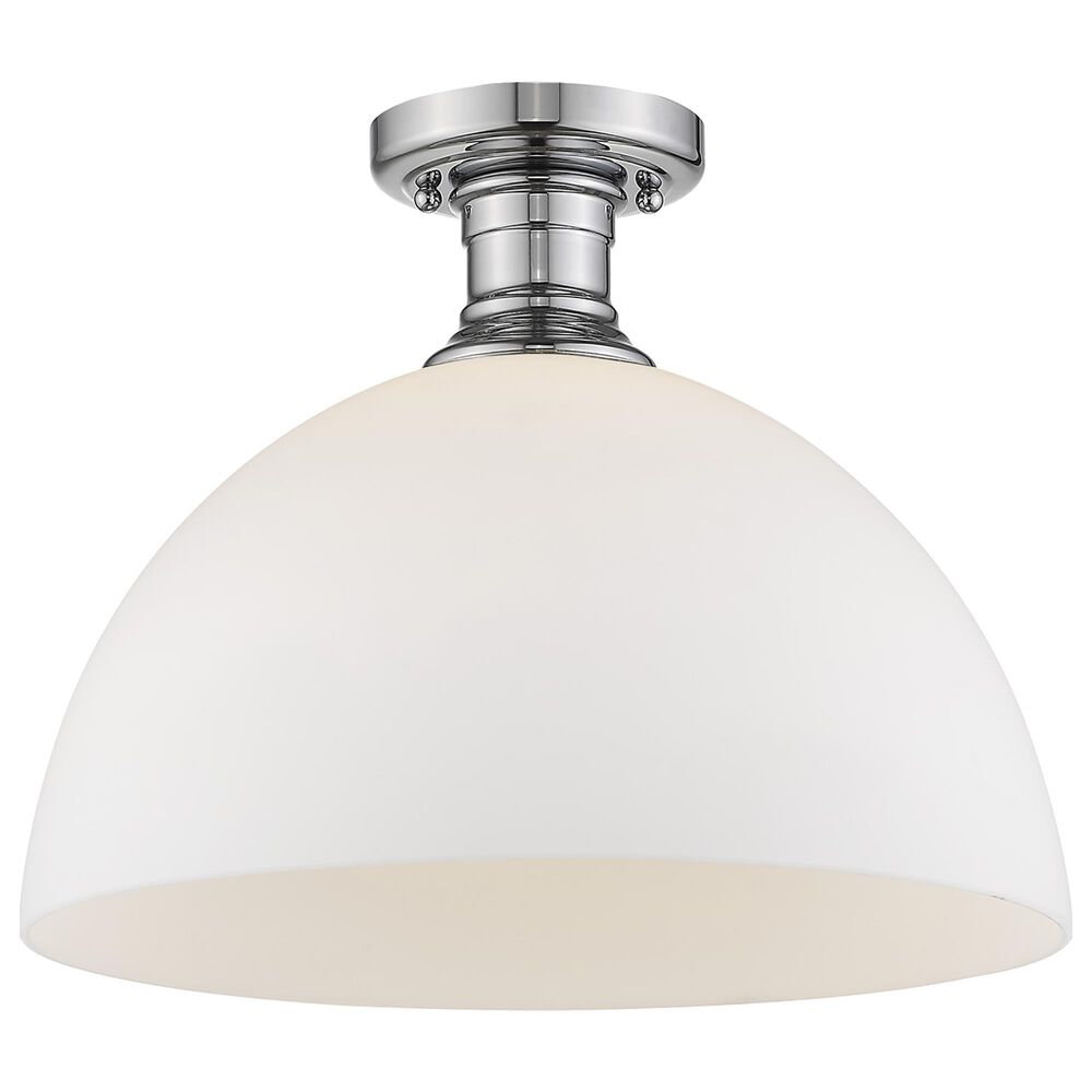 Golden Lighting Hines 14" Semi-Flush with Opal Glass in Chrome, , large