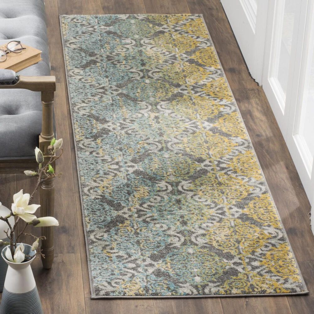 Safavieh Evoke EVK230D 2&#39;3&quot; x 15&#39; Grey and Ivory Runner, , large
