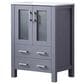 Lexora Home Volez 24" Single Bathroom Vanity in Dark Grey with 2 cm White Ceramic Top and Rectangular Sink, , large