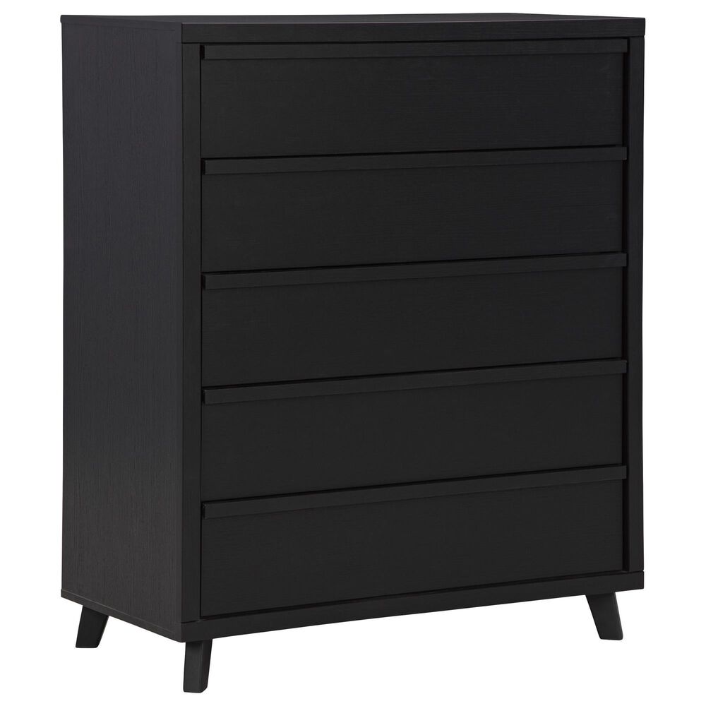 Ashley Danziar 5-Drawer Chest in Matte Black, , large
