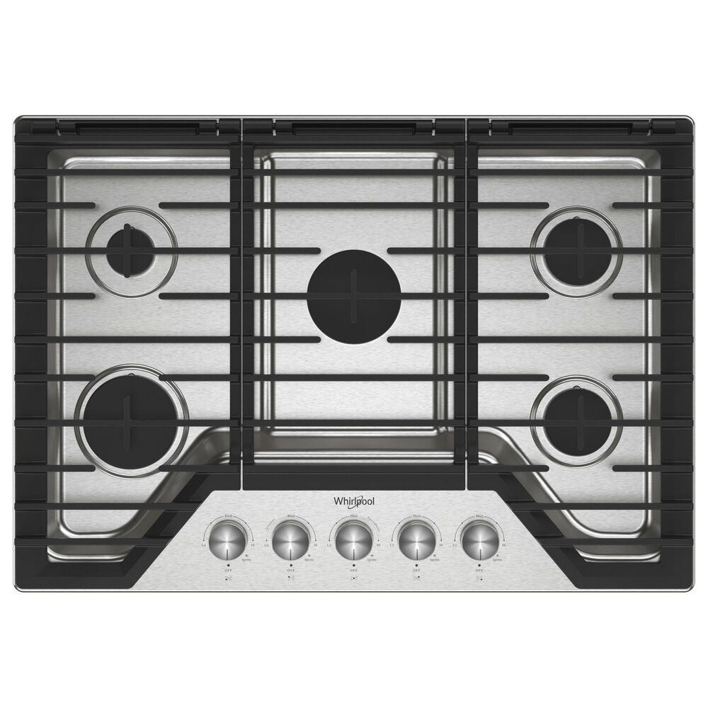 Whirlpool 2-Piece Kitchen Package with 10 Cu. Ft. Double Smart Wall Oven and Gas Cooktop in Fingerprint Resistant Stainless Steel, , large