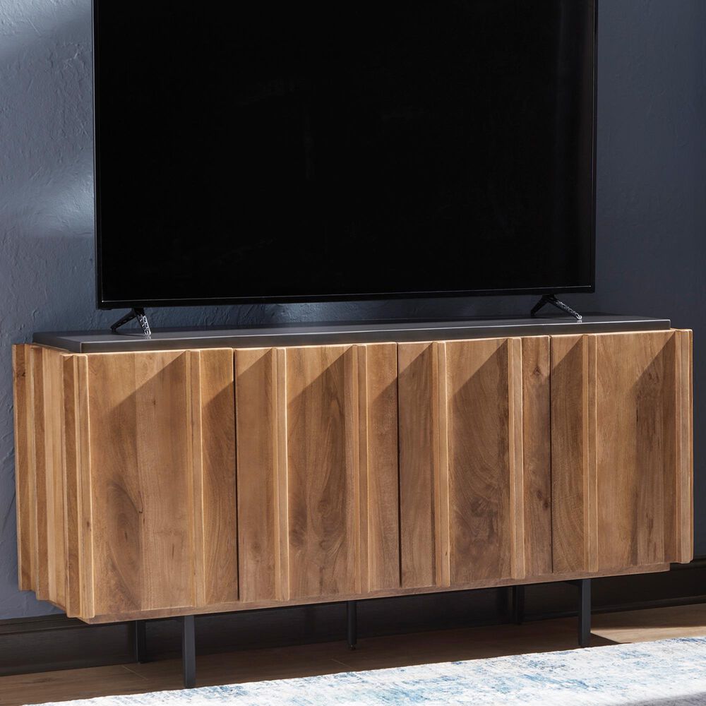 Ashley Quintavious Accent Cabinet in Light Brown, Charcoal Gray and Black, , large