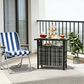 Hearth and Haven Patio Bar Table with Cabinet in Mixed Gray, , large