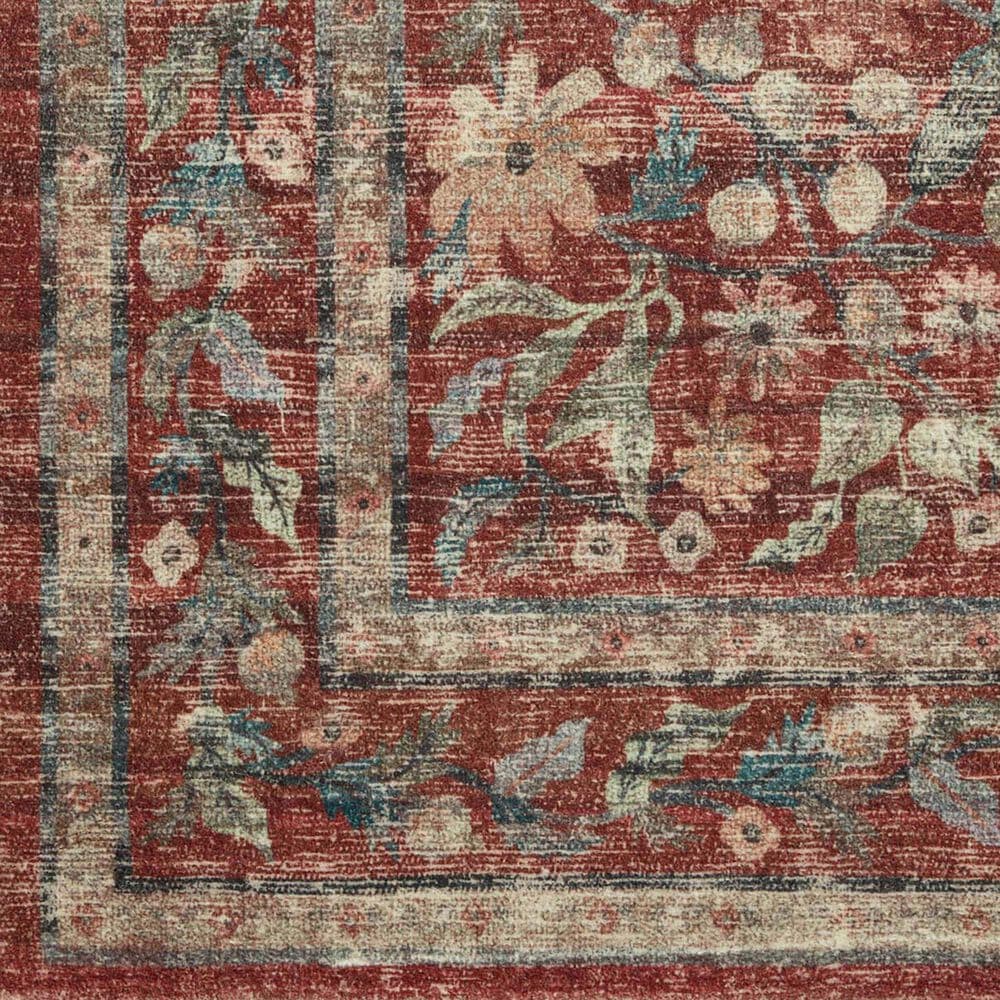 Rifle Paper Co Crafted by Cloth and Company Courtyard 2&#39;3&quot; x 3&#39;9&quot; Eve Crimson Area Rug, , large