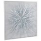Maple and Jade 39" x 39" Canvas Starburst Radial Wall Art with Silver Frame in White, Blue and Gray, , large
