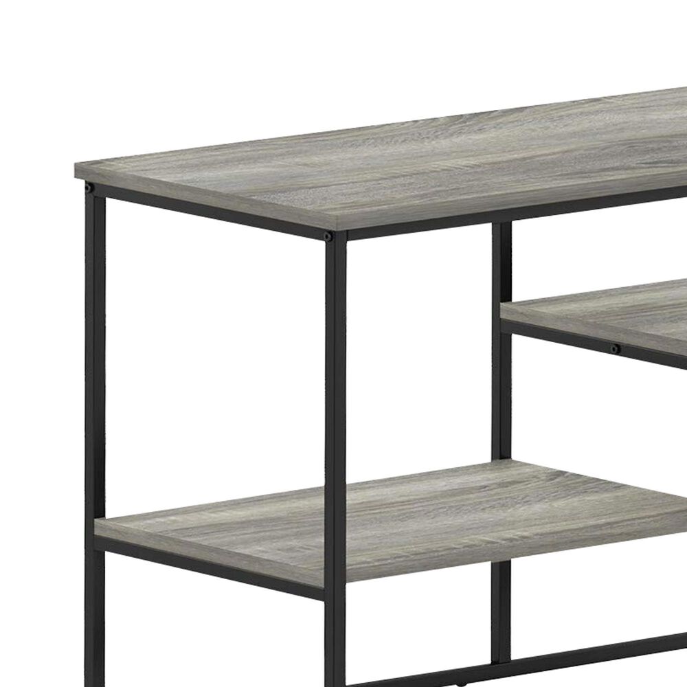 HOMLUX 60" TV Stand with 2 Open Storage Shelves in French Oak Grey, , large