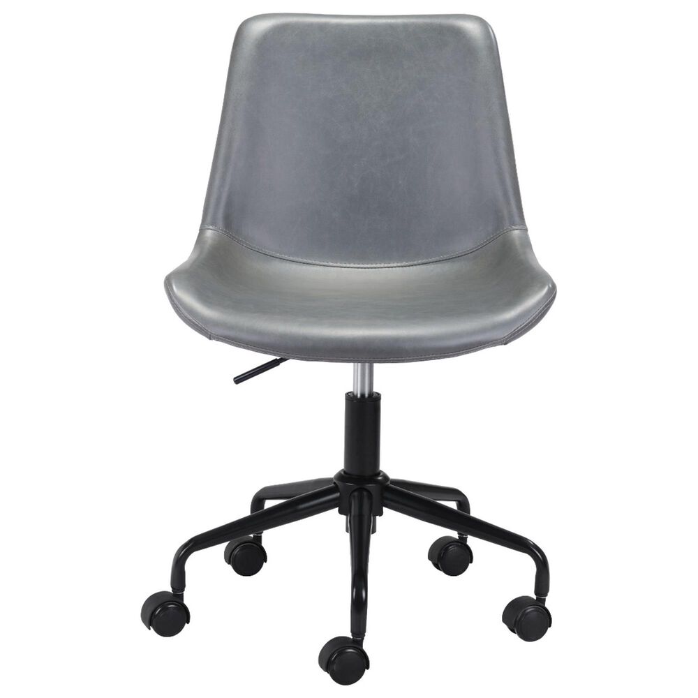 Zuo Modern Byron Office Chair in Gray and Black, , large