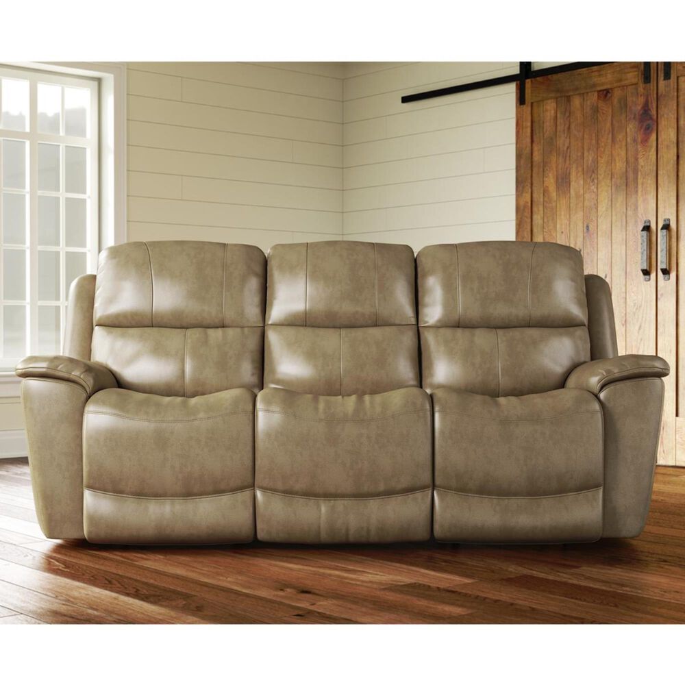 Flexsteel Cade Leather Power Reclining Sofa in Sand, , large