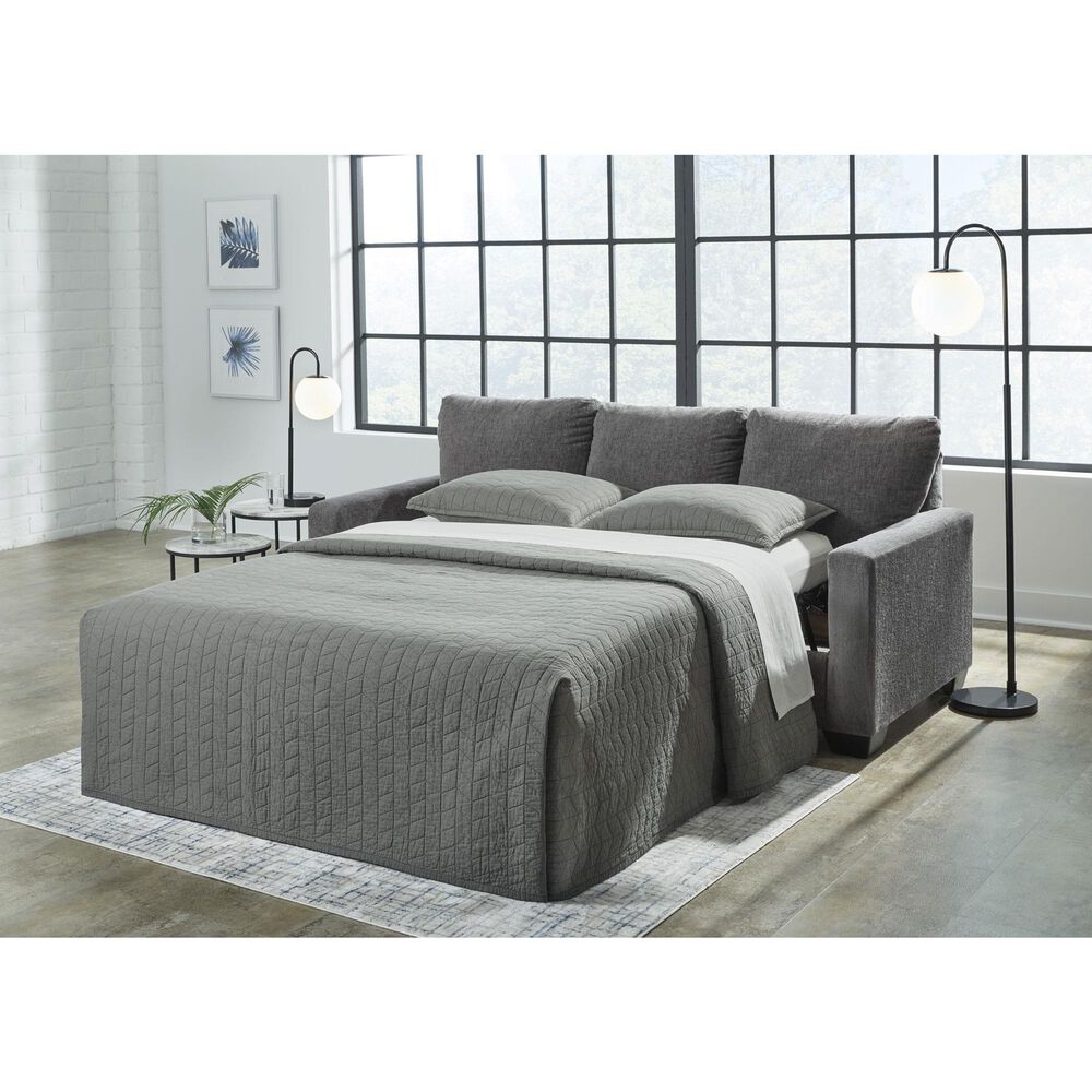 Ashley Rannis Stationary Queen Sofa Sleeper in Pewter, , large