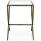Furniture of America Lalia Side Table with Tempered Glass Top and X-Base in Matte Gold, , large