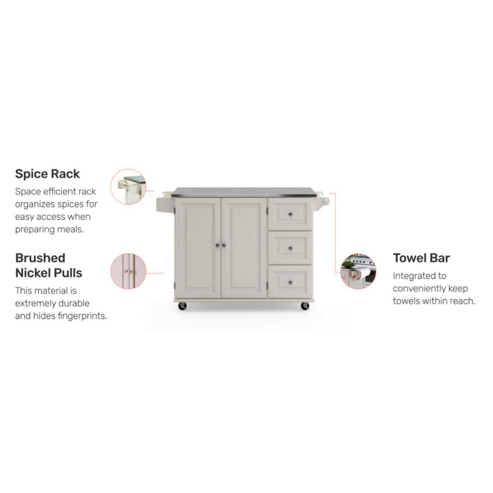 Homestyles Dolly Madison Kitchen Cart in Off-White, , large