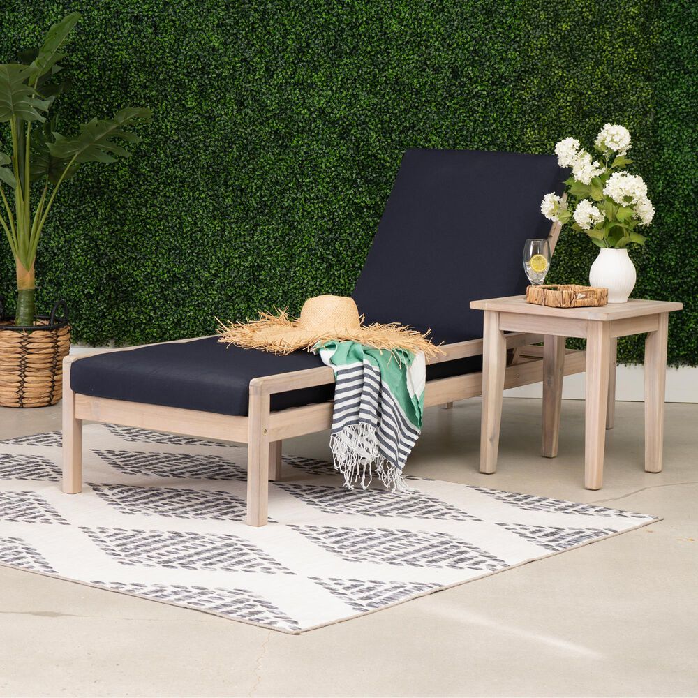 Linon Home Decor Teagon Patio Chaise Lounger in Beige, , large