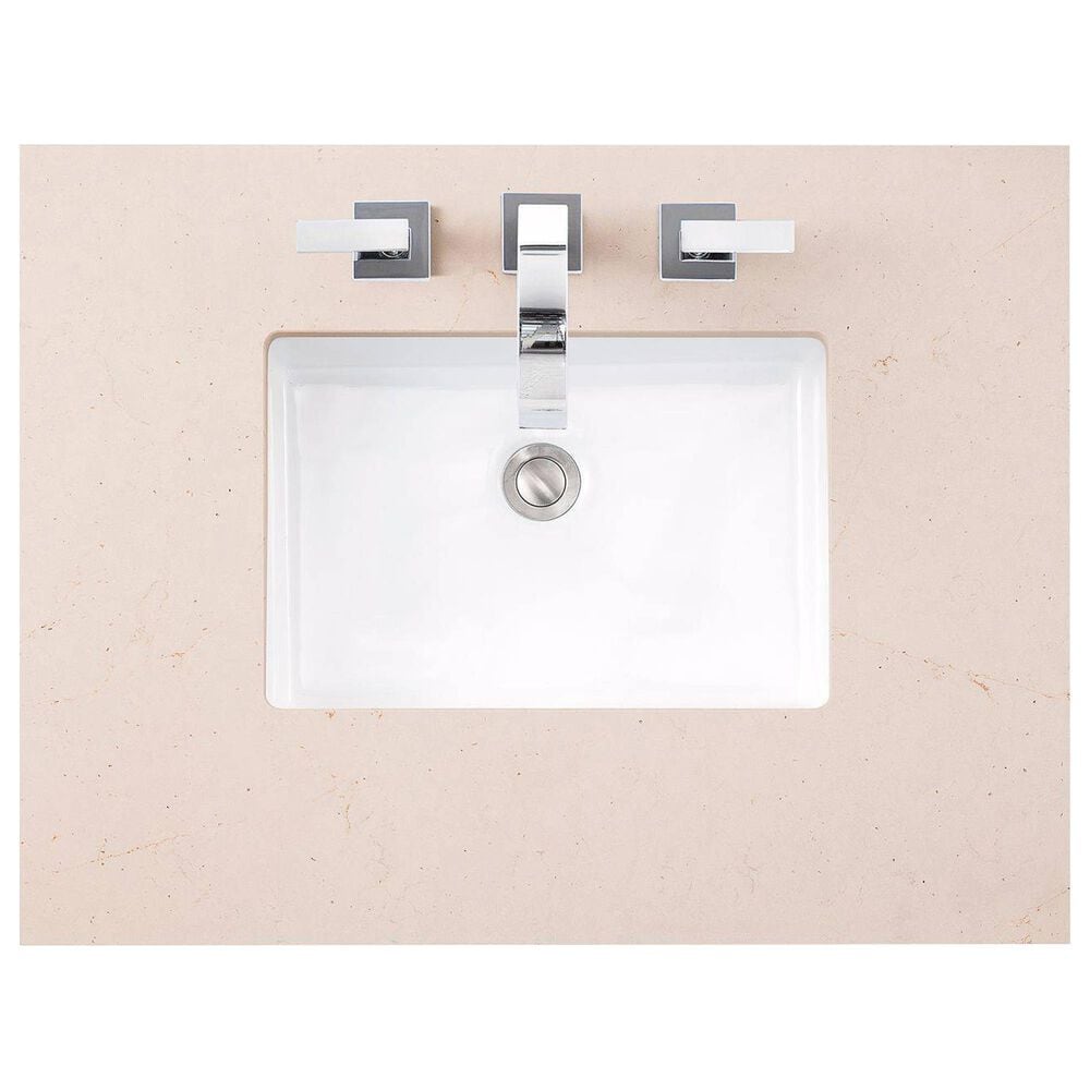 James Martin Vanities Brookfield 48&quot; Single Bathroom Vanity in Bright White with 3 cm Eternal Marfil Quartz Top and Rectangle Sink, , large