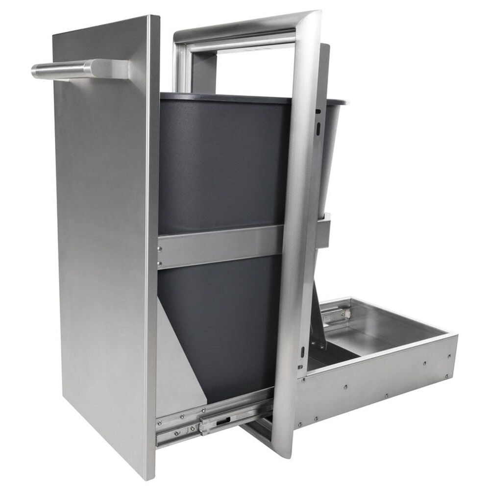 Coyote Outdoor 15&quot; Single Pull Out Trash and Recycle Bin in Stainless Steel, , large