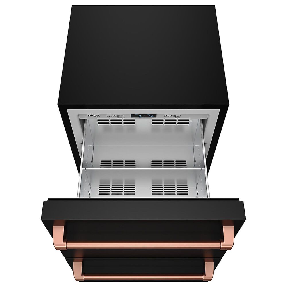 Thor Kitchen Gordon Ramsay 5.4 Cu. Ft. Undercounter Drawer Freezer with Rose Gold Handle Kit in Black, , large