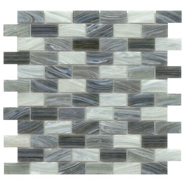 Emser Swirl Fog 1" x 2" Rectangle on 12" x 12" Glass Mosaic Sheet, , large