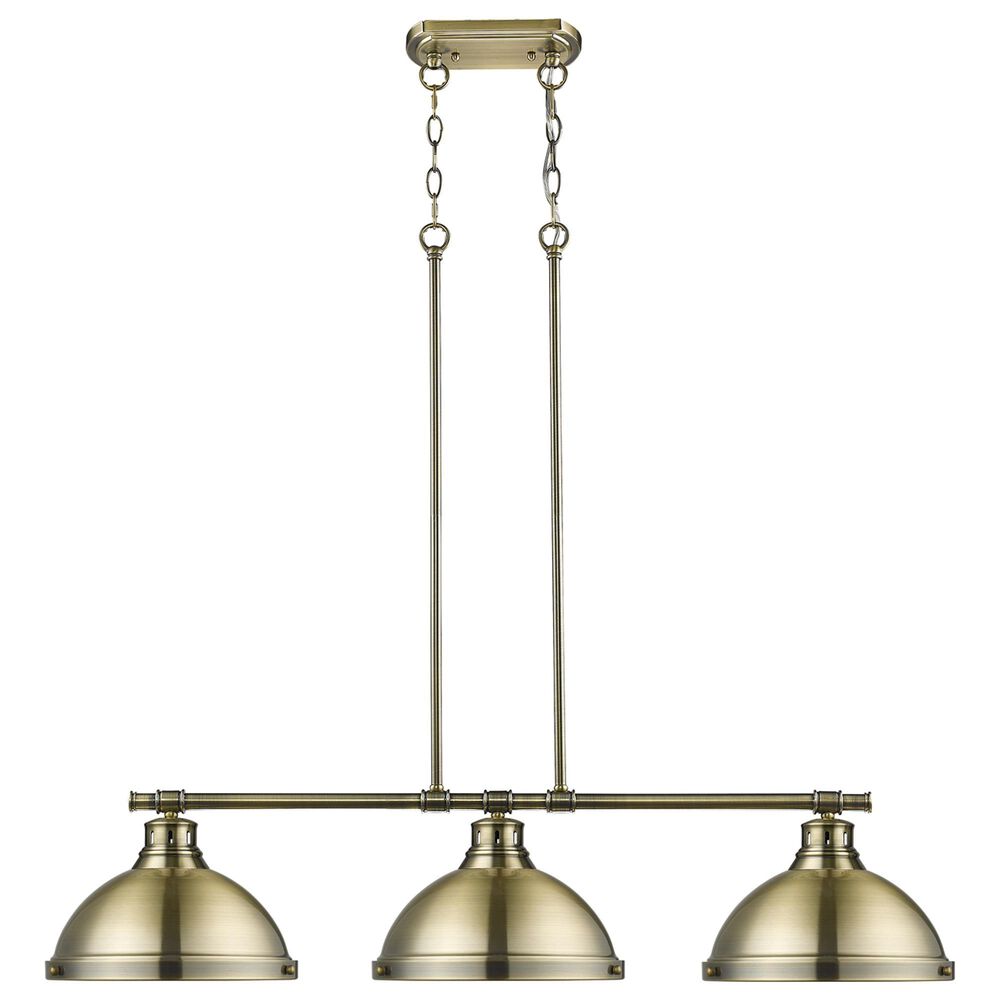 Golden Lighting Duncan 3-Light Pendant in Aged Brass, , large