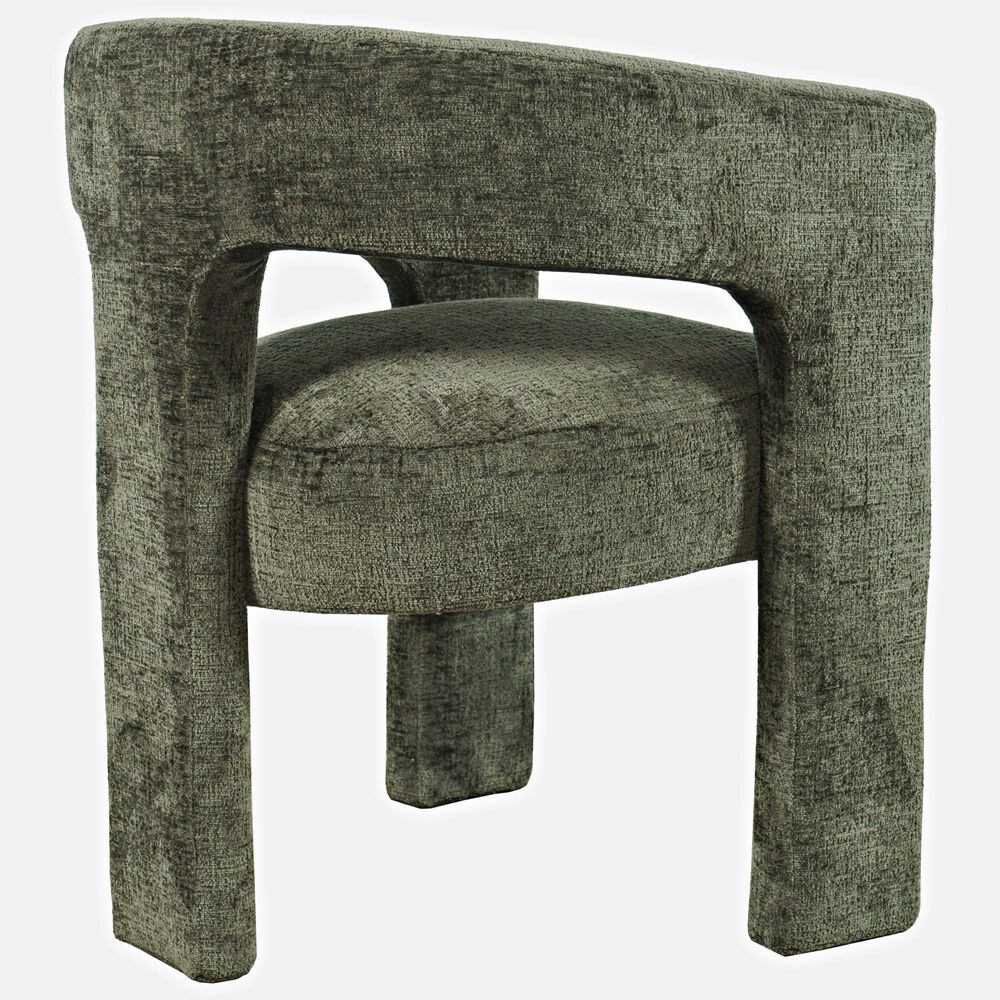 Waltham Gwen Open-Back Upholstered Arm Chair in Forest, , large