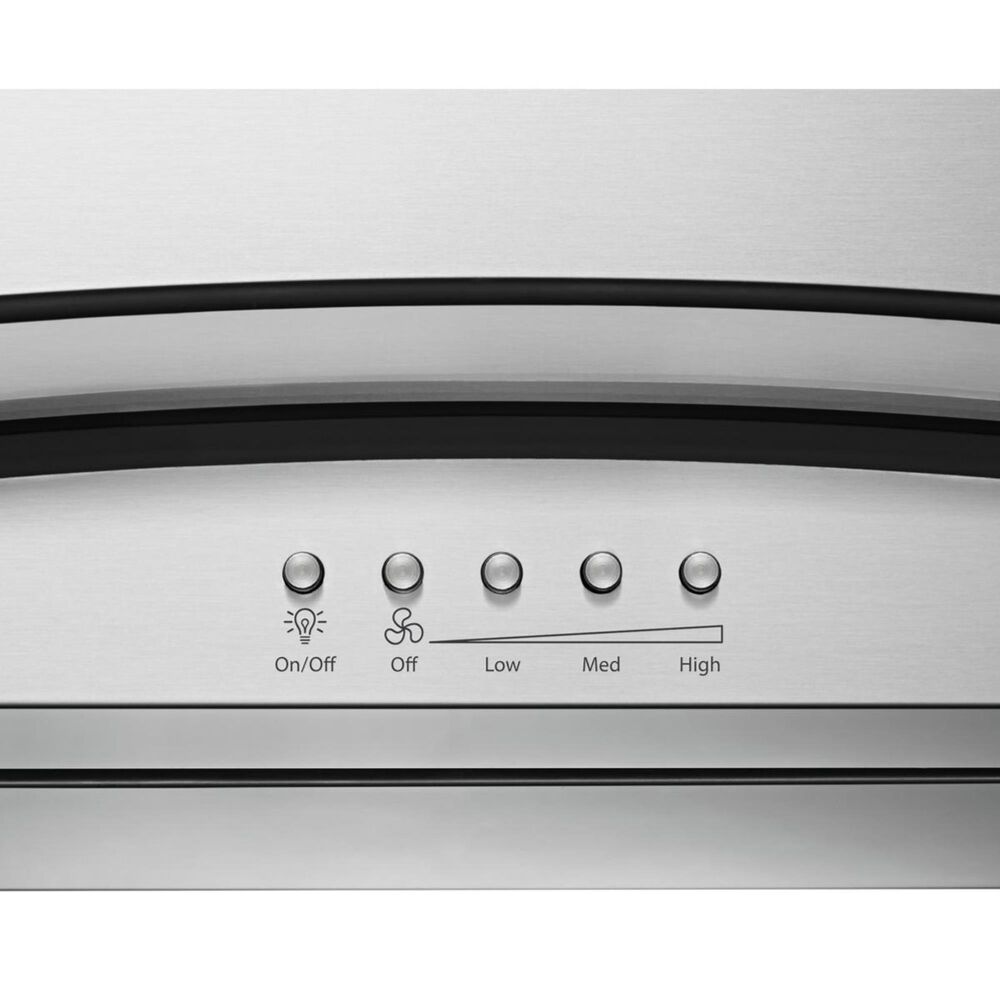 Whirlpool 36&quot; Modern Glass Wall Mount Range Hood, , large