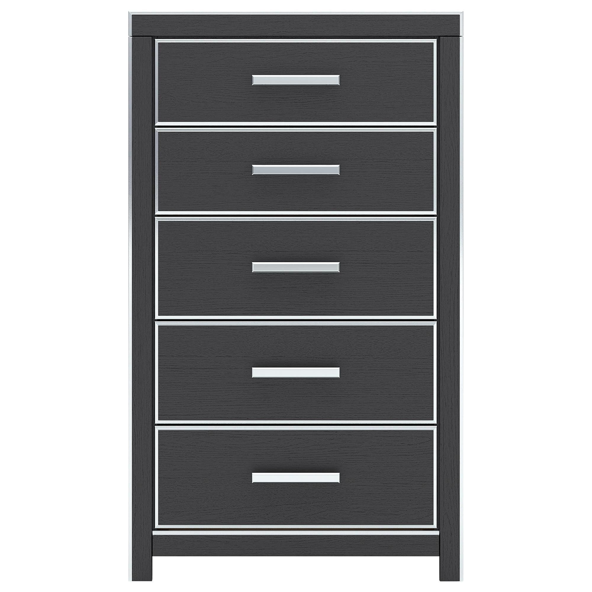【juju】Drawer/ ブラック プルオーバー 36 Ashley Zuraleus 6-Drawer Chest in Matte Black and Chrome