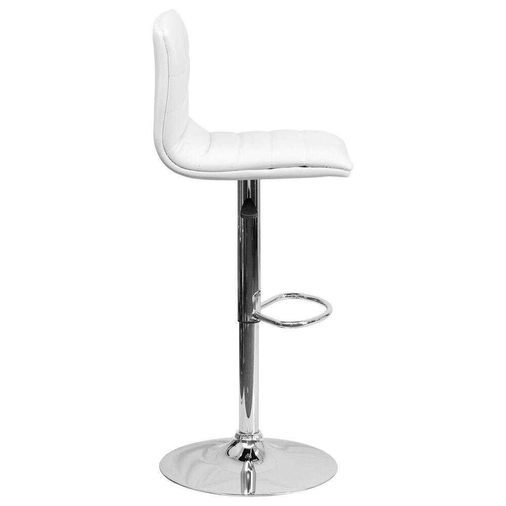 Flash Furniture Adjustable Barstool in White, , large