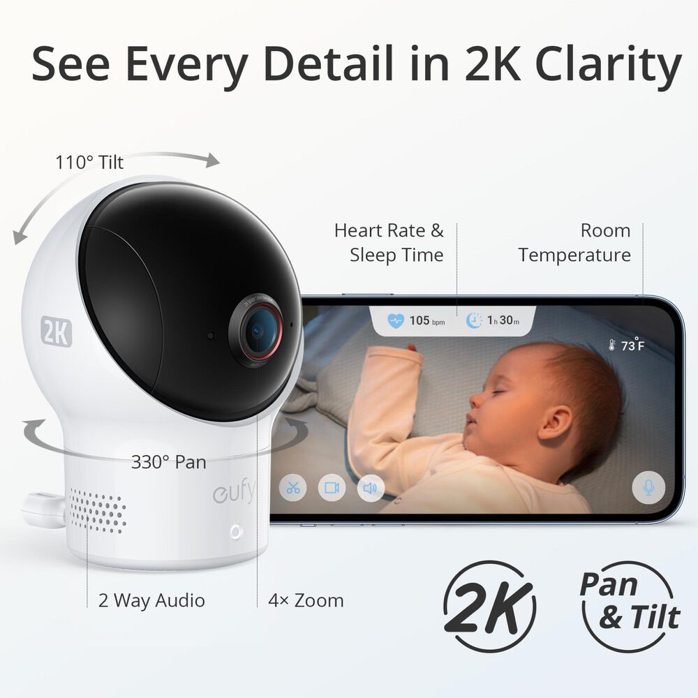 eufy S340 Smart Sock with Camera in White and Blue, , large
