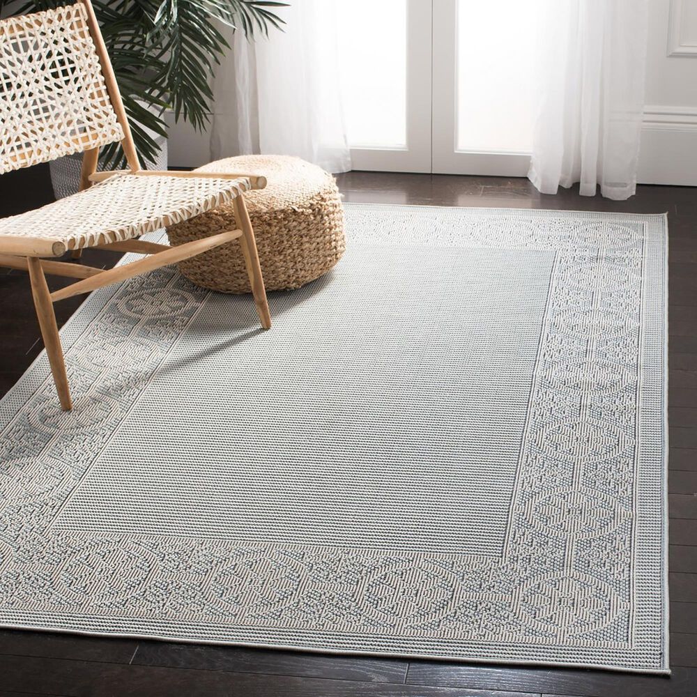 Safavieh Martha Stewart Cyprus 5&#39;5&quot; x 7&#39;7&quot; Aqua and Cream Area Rug, , large