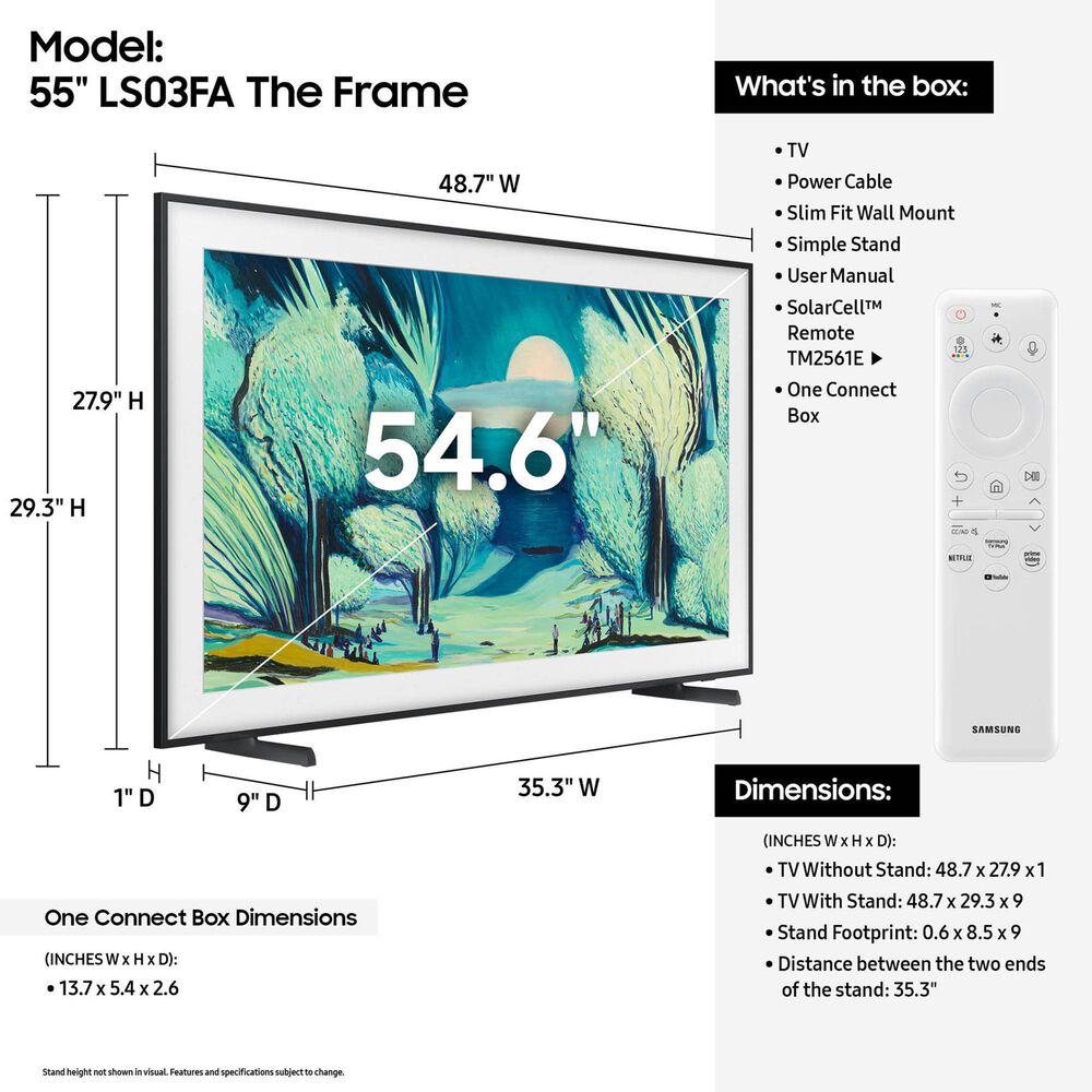 Samsung 55&quot; Class LS03FA The Frame QLED HDR - Smart TV with Music Frame in Black, , large