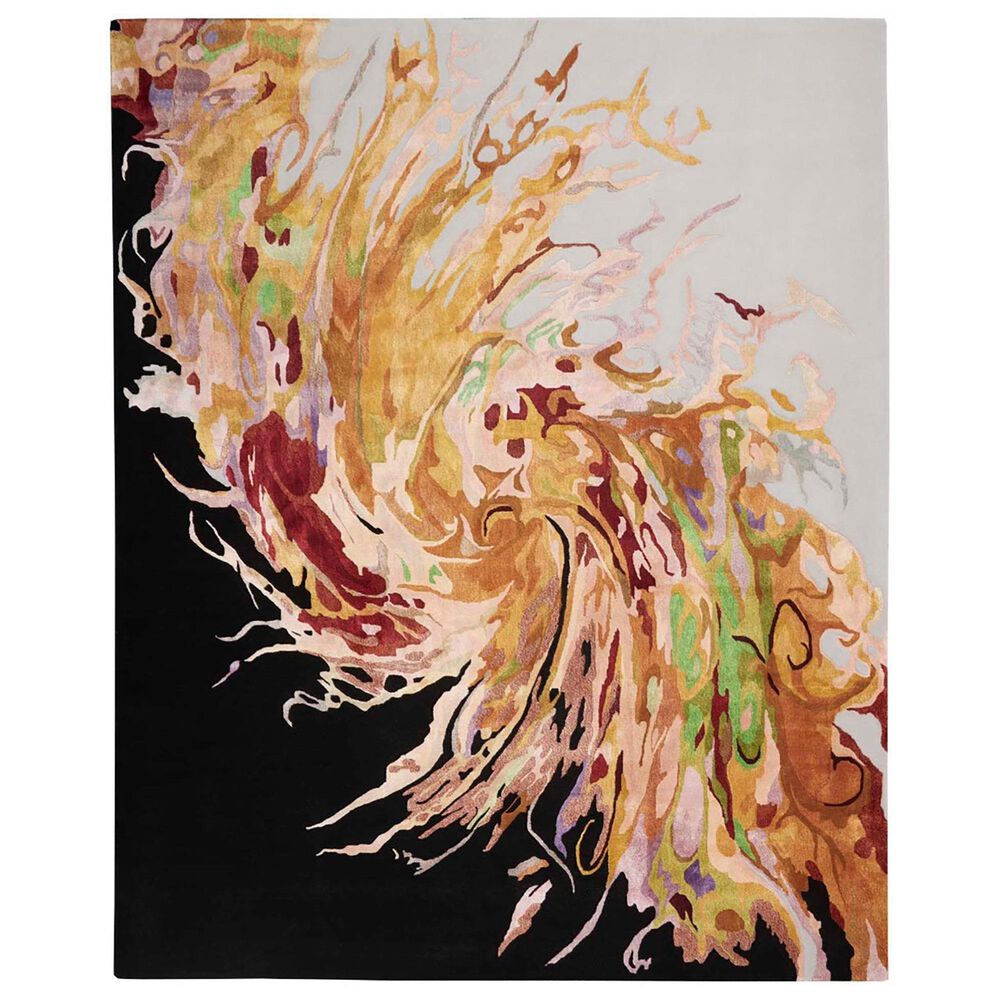 Nourison Prismatic 5"6" x 7"5" Golden Yellow, Ivory, Pink, Red, Purple, Grey and Black Area Rug, , large