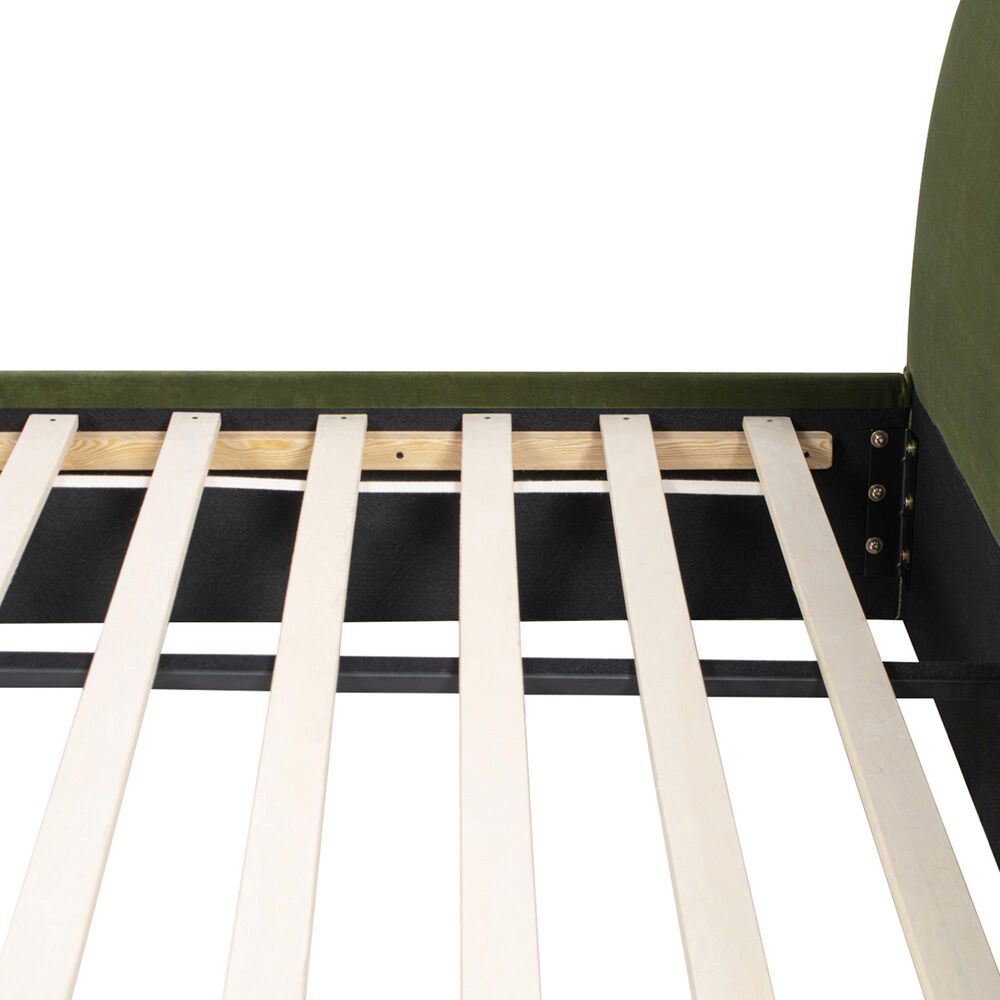 Jennifer Taylor Home Archie Puffy Grounded King Upholstered Platform Bed in Olive Green, , large