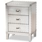 Baxton Studio Claude 3-Drawer Nightstand in Silver, , large