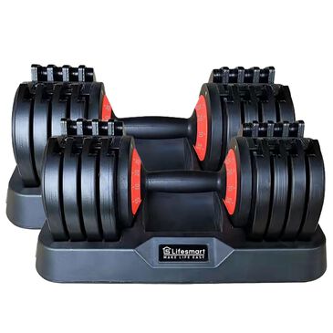 Lifesmart 110 Lb. Adjustable Dumbbell Set in Black, , large