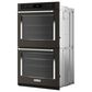KitchenAid 30" Double Electric Wall Oven with Air Fry Mode in Black Stainless Steel, , large