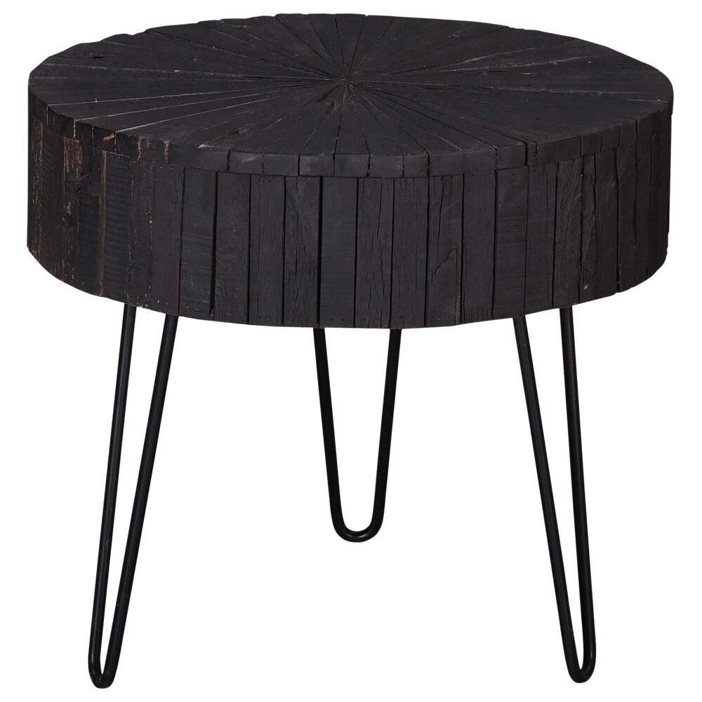 Crestview Collection Drummond Round End Table in Black, , large