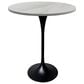 Leisuremod LeisureMod Verve Collection Modern Bar Height Table Black Base with 27 Round Marbleized White Laminated Top, , large