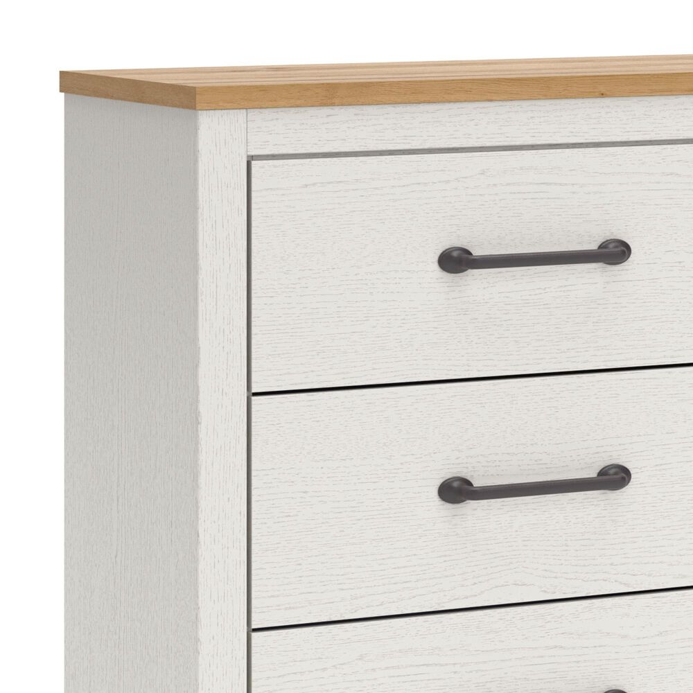 Ashley Linnocreek 6-Drawer Dresser in White and Warm Brown, , large