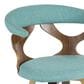 Lumisource Gardenia Swivel Arm Chair with Teal Upholstered in Walnut, , large